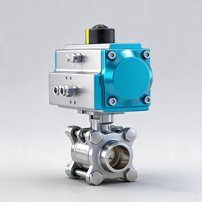 Pneumatic Actuated 3-Piece Ball Valve Pneumatic Actuated 3-Piece Ball Valve with Welded Ends